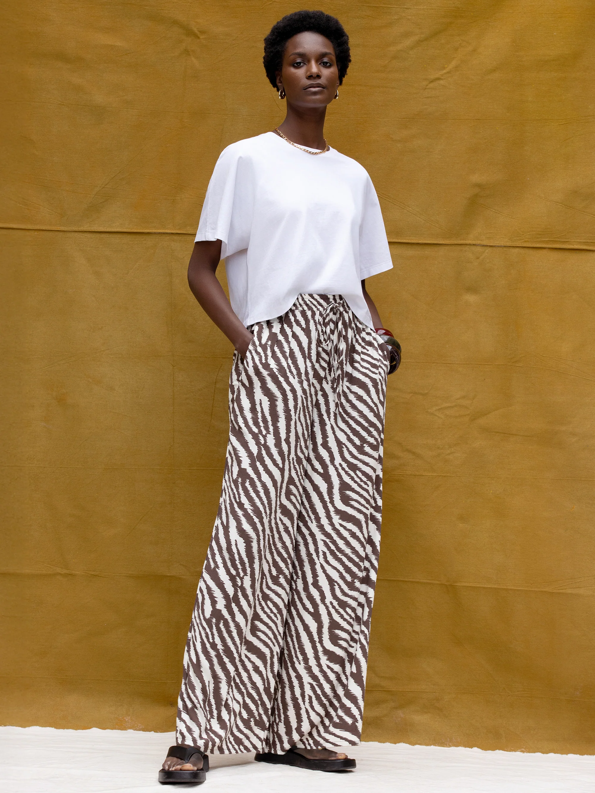 Brown Zebra Print Trousers